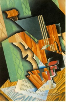 フアン・グリス Painting - ヴァイオリンとガラス 1915年 フアン・グリス